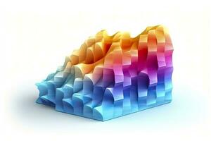 3d colorful volumetric gradient shape isolated on a white background. AI Generative photo