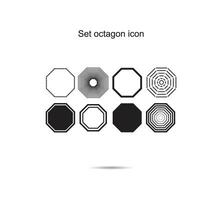 Set octagon icon vector