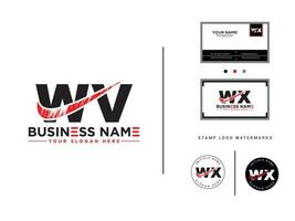 Initial Wv Brush Logo Art, Minimalist WV Business Logo Icon Vector Stock