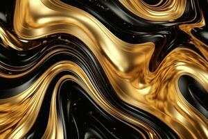 Luxury gold and black liquid background ai generated photo