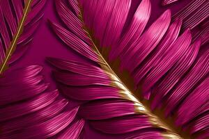 Trendy color viva magenta leaves background Ai Generated photo