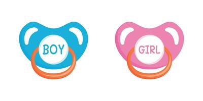 Baby pacifier icon in flat style. Nipple for newborn child vector illustration on isolated background. Soother sign business concept.