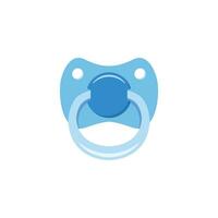 Baby pacifier icon in flat style. Nipple for newborn child vector illustration on isolated background. Soother sign business concept.