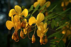 Cassia flower on nature Ai Generated photo