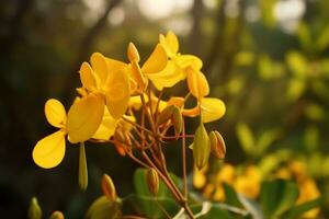 Cassia flower on nature Ai Generated photo