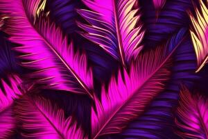 Trendy color viva magenta leaves background Ai Generated photo