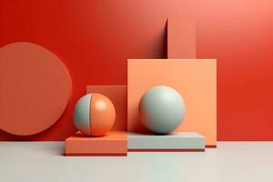Minimal Abstract 3D Render Background Ai Generated photo