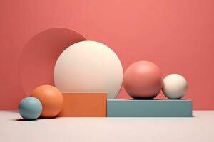 Minimal Abstract 3D Render Background Ai Generated photo