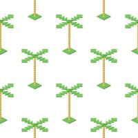 Pattern of palm trees in isometry on a white background. Vector