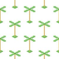 Pattern of palm trees in isometry on a white background. Vector