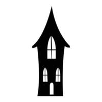 Enter the realm of fright with Halloween haunted house icon a spine-tingling addition to your spooky designs vector
