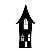 Enter the realm of fright with Halloween haunted house icon a spine-tingling addition to your spooky designs vector