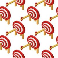 Pattern of archery targets in isometry on a white background. Vector