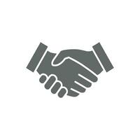 eps10 illustration of Business handshake icon. contract agreement flat vector symbol of grey color isolated on white background