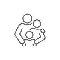 eps10 vector Family, parents and child, linear icon. Line symbols with editable stroke isolated on white background