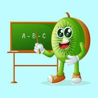 kiwi character in front of a chalkboard vector