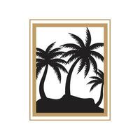 Coconut Tree Logo Design, Beach Plant Vector, Palm Tree Summer, Illustration Template vector