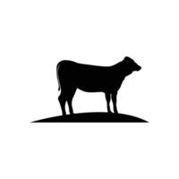 Cow Logo, Cattle Farm Vector, Silhouette Simple Minimalist Design Illustration, Symbol Template vector