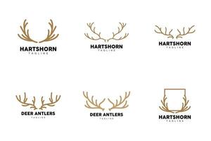 Deer Horn Logo Design Horn Animal Illustration Minimalist Simple Symbol Icon vector