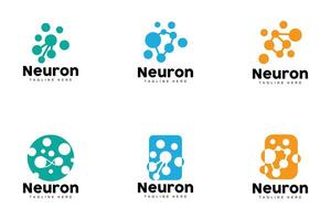 neurona logo, cel adn red vector, y partícula tecnología, sencillo ilustración modelo diseño vector