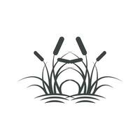 Cattail Logo Design Vector Simple Illustration Symbol Template