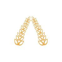 Wheat Logo Grain Design Simple Illustration Template vector