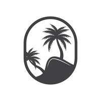 Coconut Tree Logo Design, Beach Plant Vector, Palm Tree Summer, Illustration Template vector