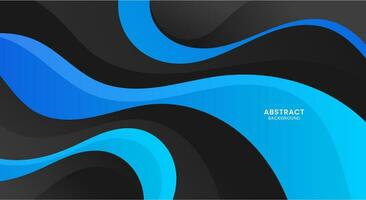 Abstract black and blue wave background vector