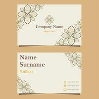 soft color natural floral business card template vector