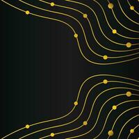 luxury abstract gold line frame decoration on black background vector