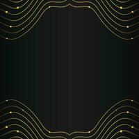 luxury abstract gold line frame decoration on black background vector