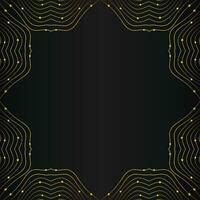 luxury abstract gold line frame decoration on black background vector