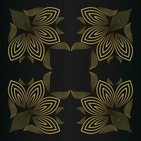 golden flower petal, luxury gold floral decoration vector