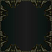 luxury abstract gold line frame decoration on black background vector