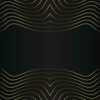 luxury abstract gold line frame decoration on black background vector