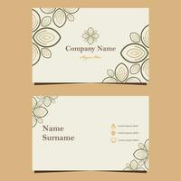 soft color natural floral business card template vector