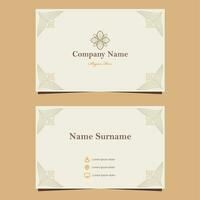 soft color natural floral business card template vector