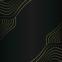 luxury abstract gold line frame decoration on black background vector