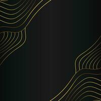 luxury abstract gold line frame decoration on black background vector