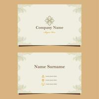 soft color natural floral business card template vector