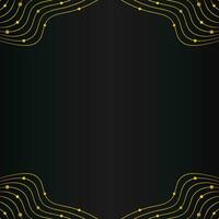 luxury abstract gold line frame decoration on black background vector