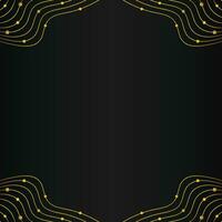 luxury abstract gold line frame decoration on black background vector