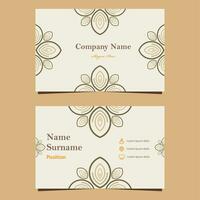 soft color natural floral business card template vector