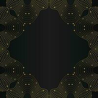 gold line frame decoration on black background vector