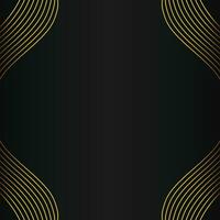 abstract gold line frame decoration on black background vector