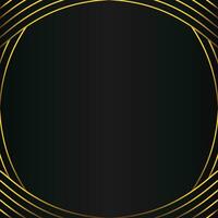 abstract gold line frame decoration on black background vector