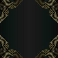 abstract gold line frame decoration on black background vector