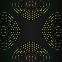 abstract gold line frame decoration on black background vector