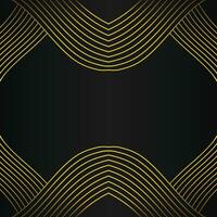 abstract gold line frame decoration on black background vector