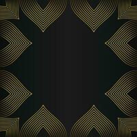 abstract gold line frame decoration on black background vector